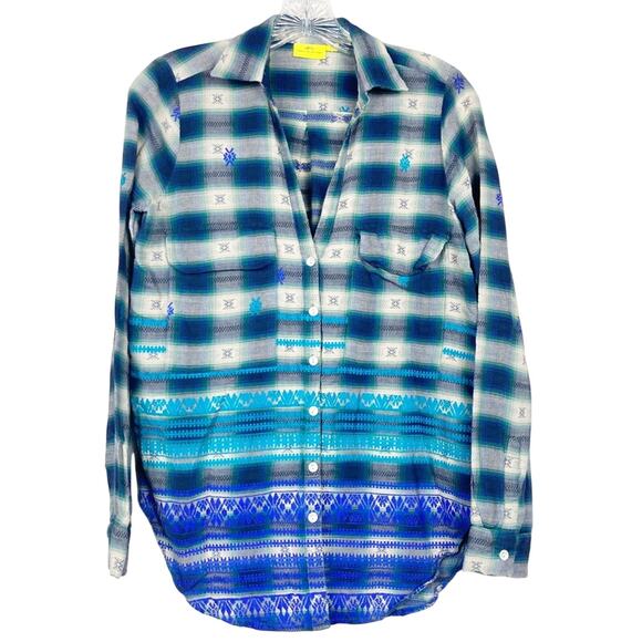 Roberta roller rabbit plaid ombré flannel blue - Picture 7 of 7